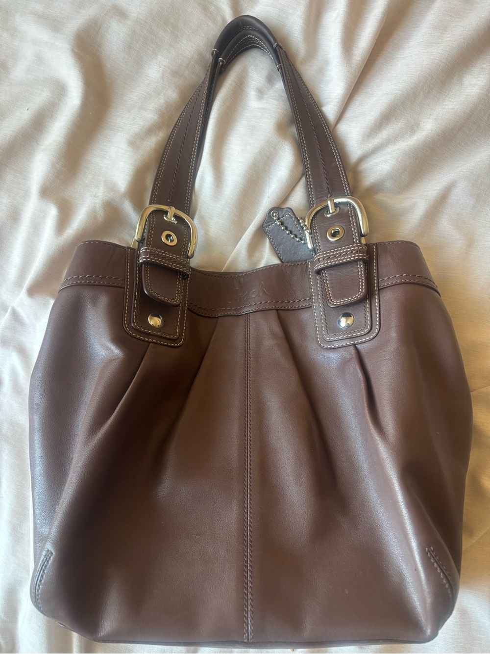 Vintage Coach SoHo Pleated Leather Tote